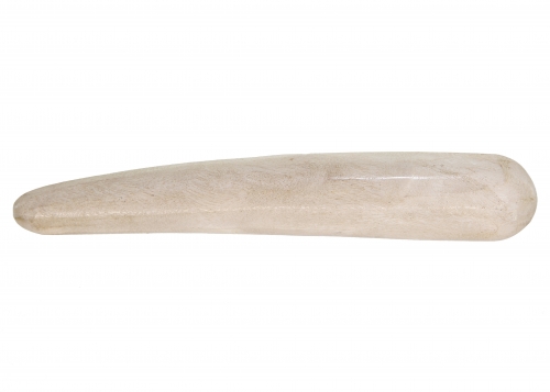 Massagestab versteinertes Holz, Griffel, helles Holz, in Hornform, ca. 13,5 cm