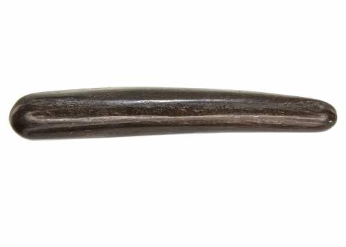 Massagestab versteinertes Holz, Griffel, dunkles Holz, in Hornform, ca. 13,5 cm