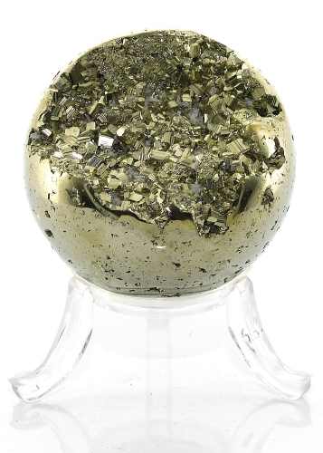 Pyrit Kugel, Inklusive Plastikhalter, ca. Ø 47 mm, ca. 198 g