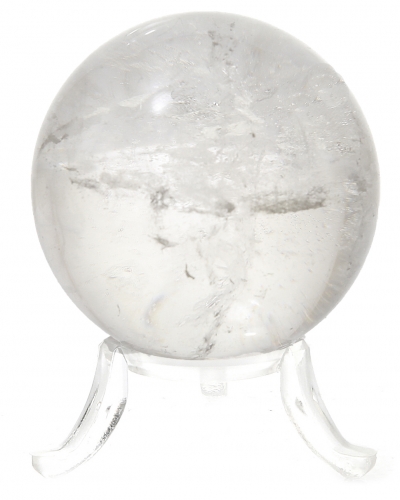 Bergkristall Edelsteinkugel Massagekugel,Ø ca. 40 mm, A-Qualität mit Kugelhalter