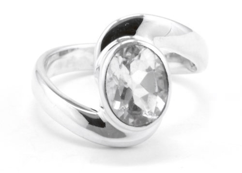 Bergkristall Ring facettiert, 925er Silber, Handarbeit, Ringgröße 55, inkl. Schmuckverpackung