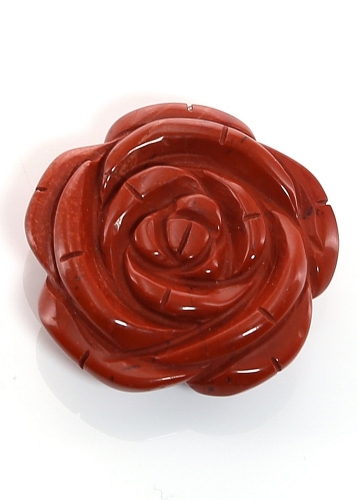 Jaspis rot Anhänger, Rose Gravur 35 mm x 12, 5 mm