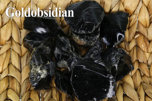 Goldobsidian Rohstein, ca. 3-6 cm, ca. 100 gramm, A-Qualität
