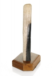 Versteinertes Holz mit Holzsockel, ca. 18 cm, Poliert, Unikat