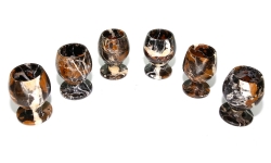 Becher Set aus Marmor, ca. 5 x 7 cm, Schnapsglas