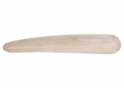 Massagestab versteinertes Holz, Griffel, helles Holz, in Hornform, ca. 13,5 cm