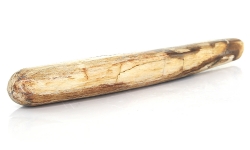 Massagestab versteinertes Holz, Griffel, zweifarbiges Holz, in Hornform, ca. 14,5 cm