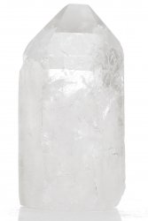 Bergkristall Spitze poliert, ca. 11,5 cm, Kristallklare Bereiche