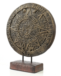 Azteken Sonnenstein mit Sockel, Sandguss, ca. 43 cm, ca. 9 Kg, aus Indonesien
