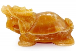 Orangencalcit Drachenschildkröte, Unikat ca. 23 x 14,5 x 10,5 cm groß, ca. 3,3 Kg