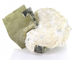 Pyrit Würfel in Matrix, Kubischer Pyrit, Sammlerstück