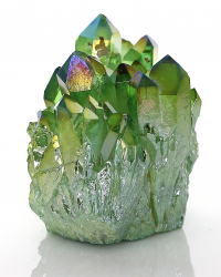 Aqua Aura Bergkristall in grün metallisch schillernd, ca. 112 g