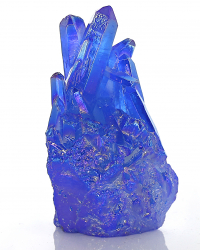 Aqua Aura Bergkristall in blau metallisch schillernd, ca. 38 g