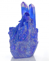 Aqua Aura Bergkristall in blau metallisch schillernd, ca. 38 g