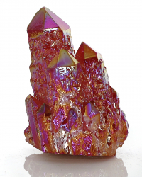 Aqua Aura Bergkristall in Rot metallisch schillernd, ca. 58 g