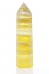 Gelbe Fluorit Spitze poliert, gebändert, A-Qualität, ca. 122 g