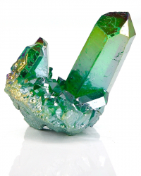 Aqua Aura Bergkristall in Grün metallisch schillernd, ca. 75 g