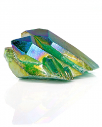 Aqua Aura Bergkristall in Grün metallisch schillernd, ca. 70 g