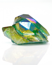 Aqua Aura Bergkristall in Grün metallisch schillernd, ca. 70 g
