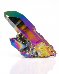 Aqua Aura Bergkristall in Gold metallisch schillernd, ca. 23 g