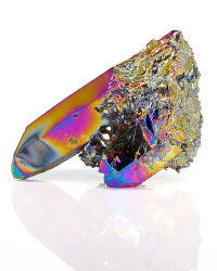 Aqua Aura Bergkristall in Gold metallisch schillernd, ca. 23 g