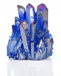 Aqua Aura Bergkristall in Blau metallisch schillernd, ca. 25 g