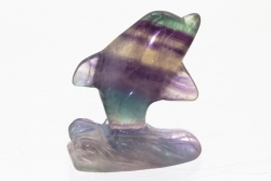 Regenbogenflourit Delphin 5 cm
