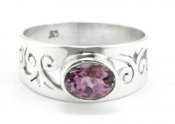 Rosa Turmalin Ring,Ringgröße 56
